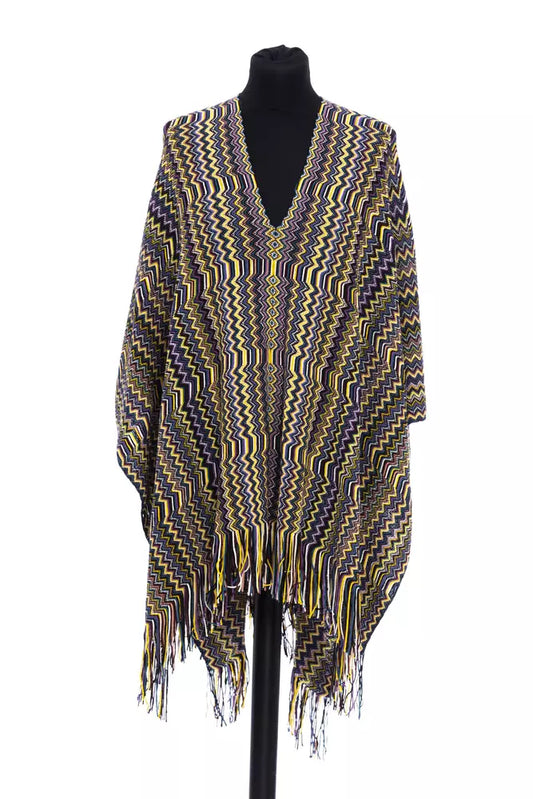 Multicolor Wool Poncho designed by Missoni available from Moon Behind The Hill 's range
