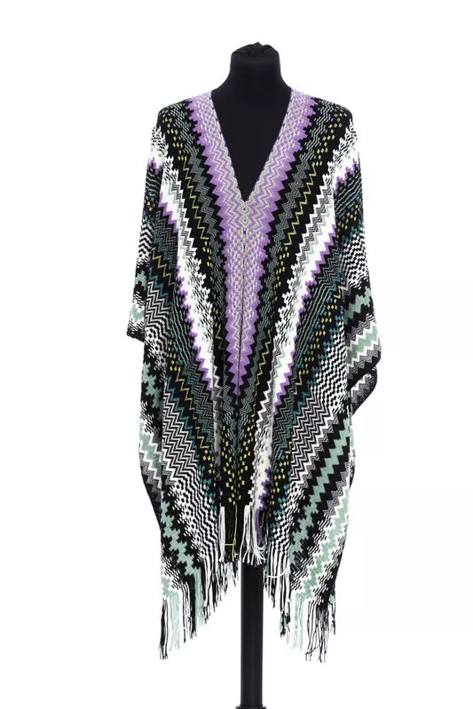 Multicolor Wool Poncho designed by Missoni available from Moon Behind The Hill 's range
