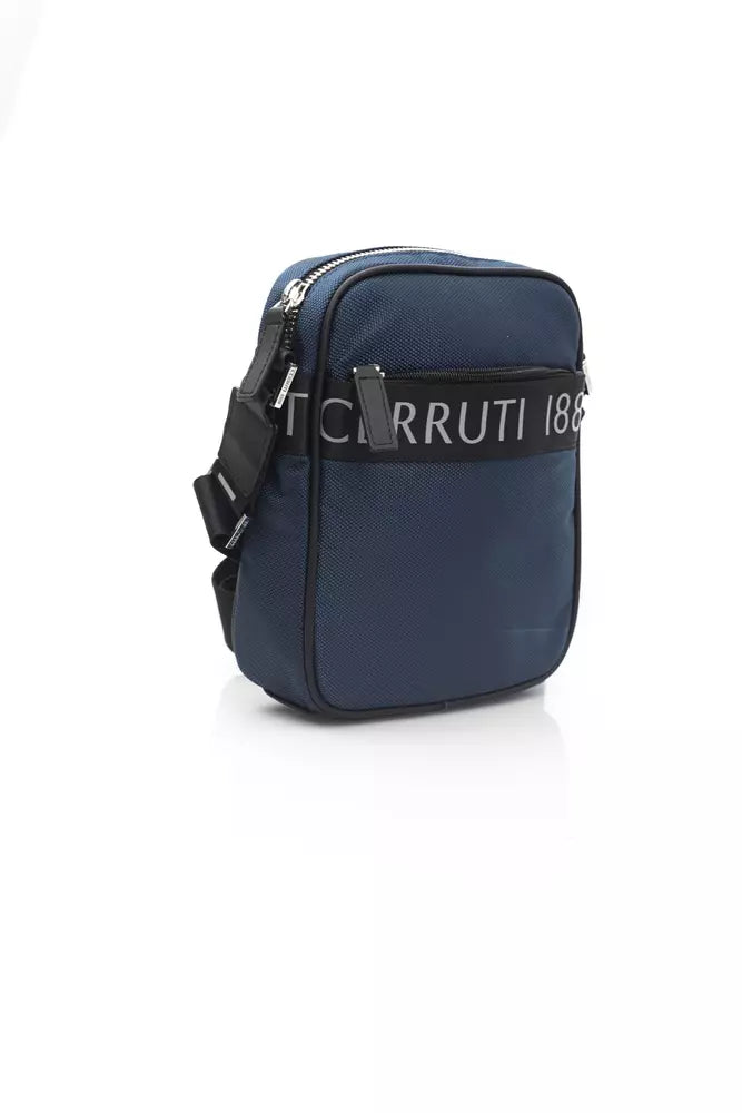 Cerruti 1881 Men's Blue Nylon Messenger Bag - Designed by Cerruti 1881 Available to Buy at a Discounted Price on Moon Behind The Hill Online Designer Discount Store