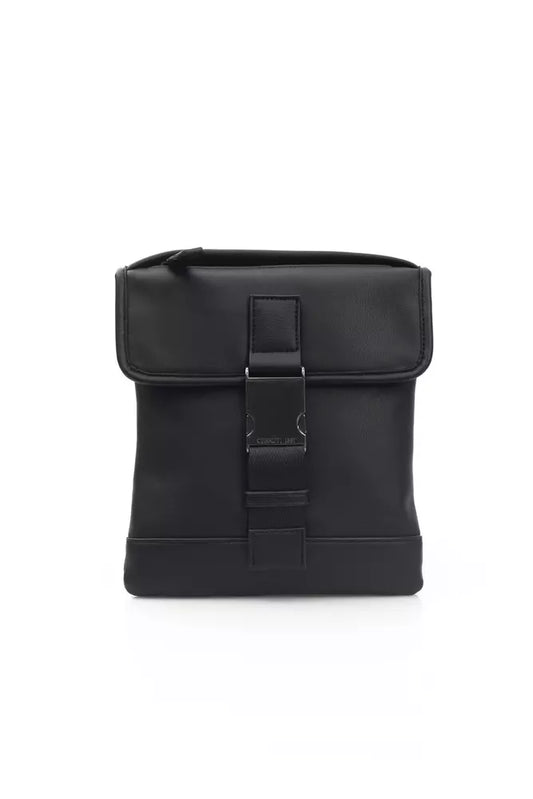 Cerruti 1881 Men's Black Polyurethane Messenger Bag - Designed by Cerruti 1881 Available to Buy at a Discounted Price on Moon Behind The Hill Online Designer Discount Store