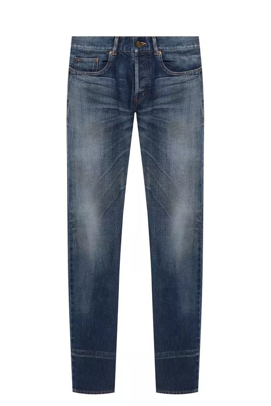Blue Cotton Jeans & Pant - Designed by Saint Laurent Available to Buy at a Discounted Price on Moon Behind The Hill Online Designer Discount Store