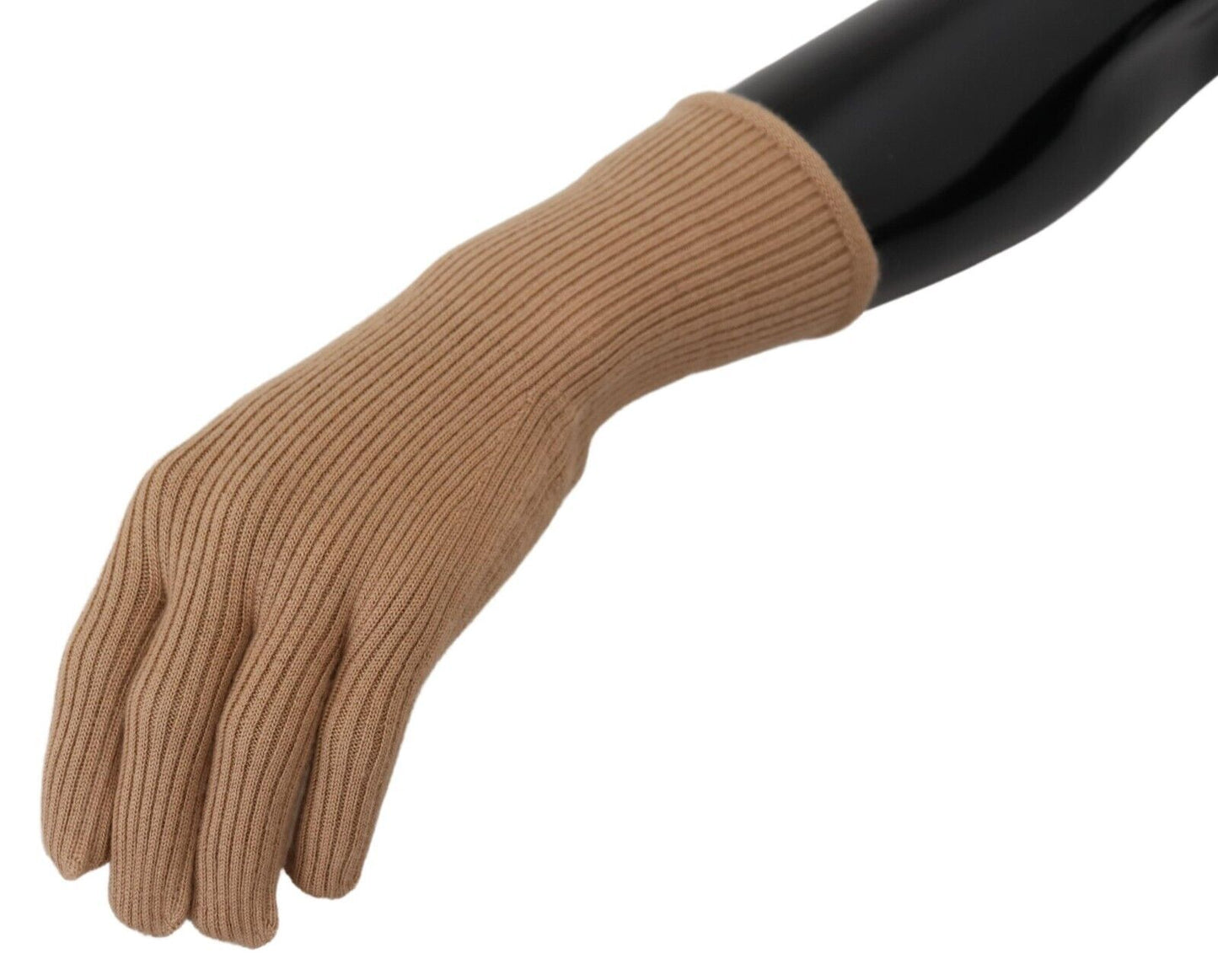 Dolce & Gabbana Beige Cashmere Knitted Hands Mitten Mens Gloves - Designed by Dolce & Gabbana Available to Buy at a Discounted Price on Moon Behind The Hill Online Designer Discount Store
