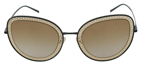 Dolce & Gabbana Black Gold DG2225 Oval Metal Lace Sunglasses - Designed by Dolce & Gabbana Available to Buy at a Discounted Price on Moon Behind The Hill Online Designer Discount Store