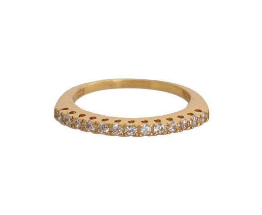 Gold Authentic Womens Clear CZ Gold 925 Silver Ring - Designed by Nialaya Available to Buy at a Discounted Price on Moon Behind The Hill Online Designer Discount Store
