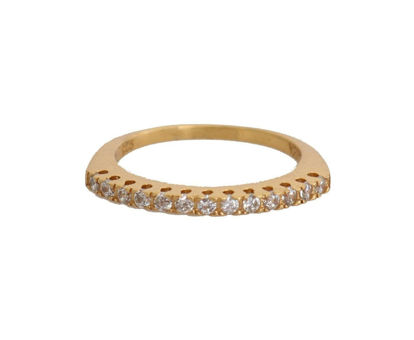 Gold Authentic Womens Clear CZ Gold 925 Silver Ring - Designed by Nialaya Available to Buy at a Discounted Price on Moon Behind The Hill Online Designer Discount Store