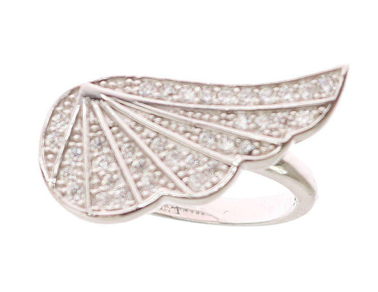 Silver Womens Wing Clear CZ 925 Silver Ring designed by Nialaya available from Moon Behind The Hill 's Jewelry > Rings > Womens range