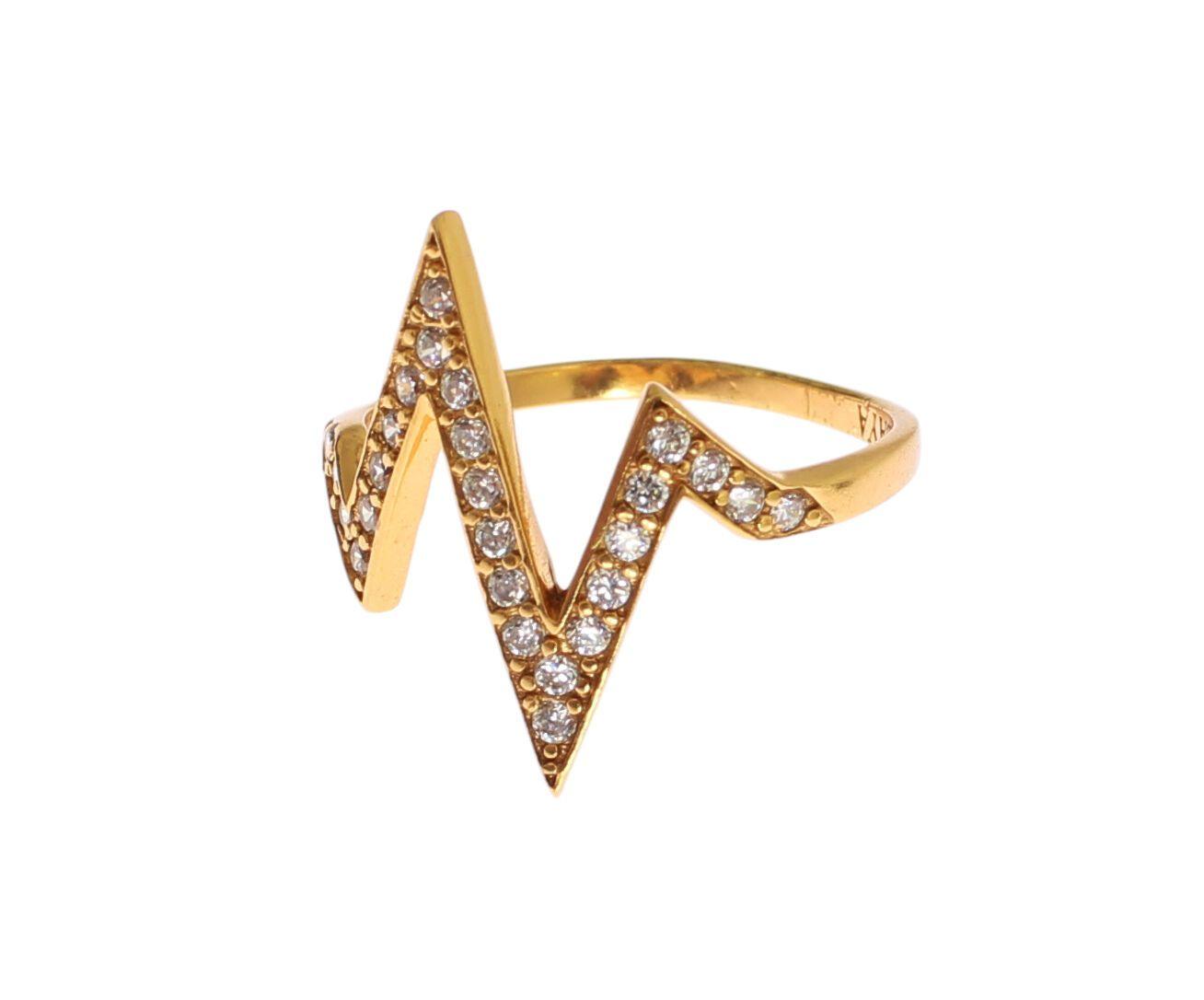 Nialaya Gold 925 Silver Women's Clear CZ 18K Ring designed by Nialaya available from Moon Behind The Hill 's Jewelry > Rings > Womens range