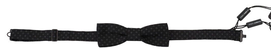 Dolce & Gabbana Black Pattern Silk Adjustable Neck Papillon Bow Tie - Designed by Dolce & Gabbana Available to Buy at a Discounted Price on Moon Behind The Hill Online Designer Discount Store
