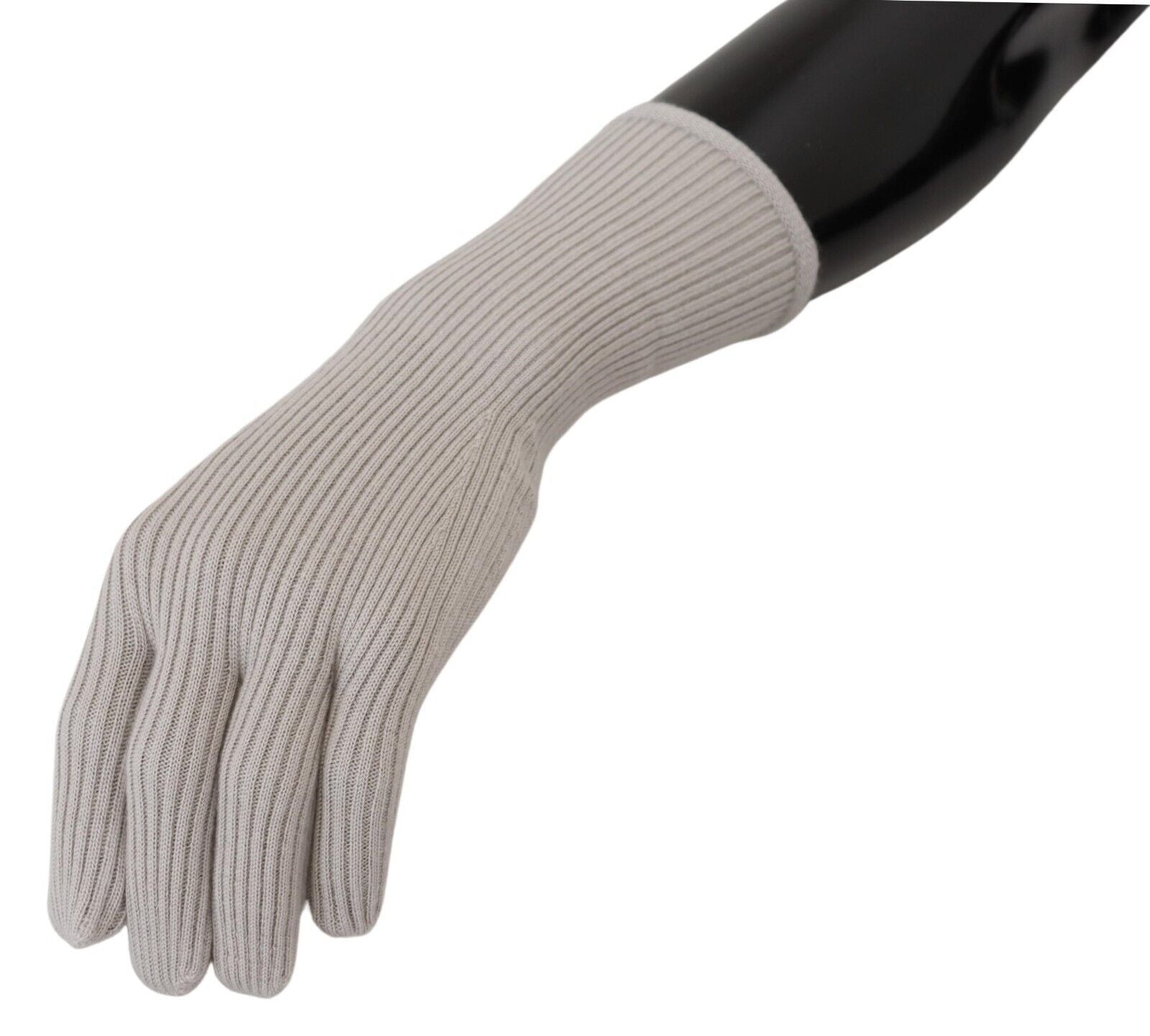 Dolce & Gabbana Light Gray Cashmere Hands Mitten Mens Gloves - Designed by Dolce & Gabbana Available to Buy at a Discounted Price on Moon Behind The Hill Online Designer Discount Store