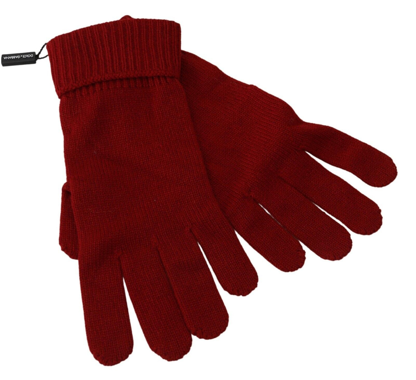 Red 100% Cashmere Knit Hands Mitten Mens Gloves