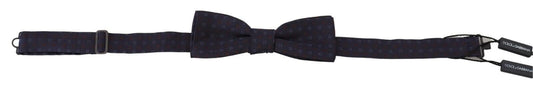 Dolce & Gabbana Blue Pattern Silk Adjustable Neck Papillon Bow Tie - Designed by Dolce & Gabbana Available to Buy at a Discounted Price on Moon Behind The Hill Online Designer Discount Store
