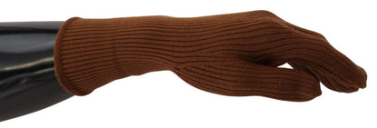 Dolce & Gabbana Brown Cashmere Knitted Hands Mitten Mens Gloves - Designed by Dolce & Gabbana Available to Buy at a Discounted Price on Moon Behind The Hill Online Designer Discount Store