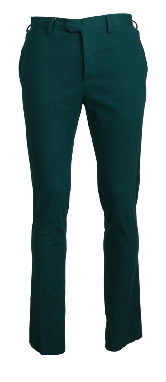 Bencivenga Green Straight Fit Men Formal Trousers Pants - Designed by BENCIVENGA Available to Buy at a Discounted Price on Moon Behind The Hill Online Designer Discount Store