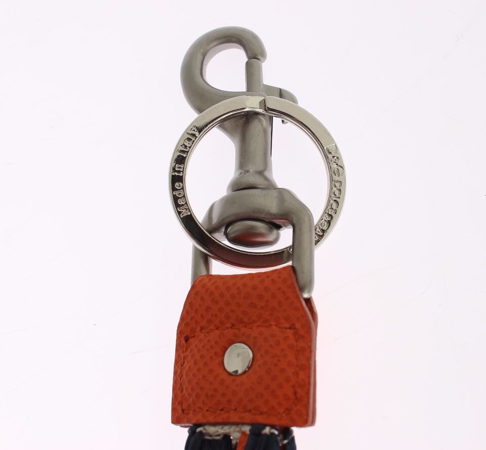 Red White Raffia Leather Clasp Finder Keyring Keychain