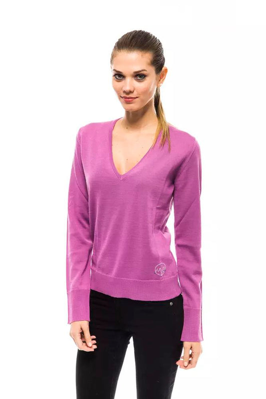 Montana Blu Women's Pink Wool V-neck Sweater