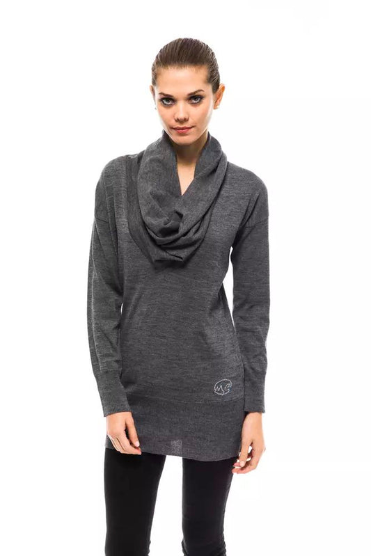 Montana Blu Women's Gray Wool High Collar Sweater