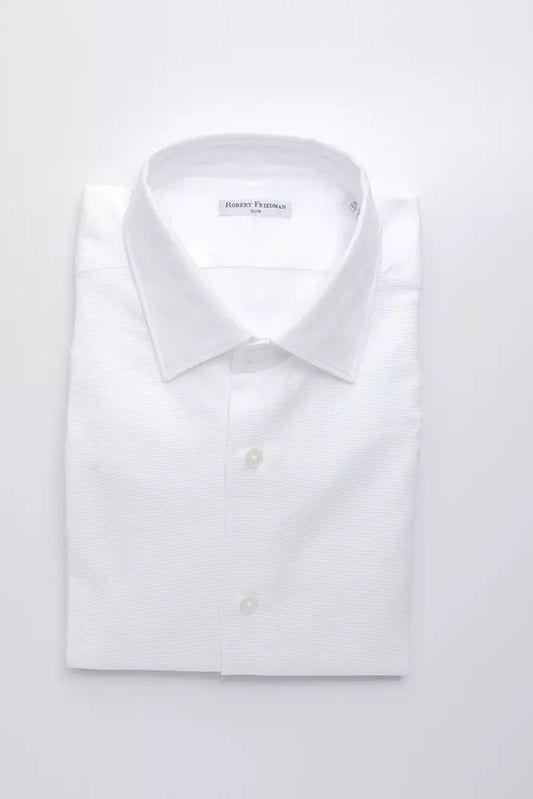 Robert Friedman Men's White Cotton Shirt designed by Robert Friedman available from Moon Behind The Hill 's Clothing > Shirts & Tops > Mens range
