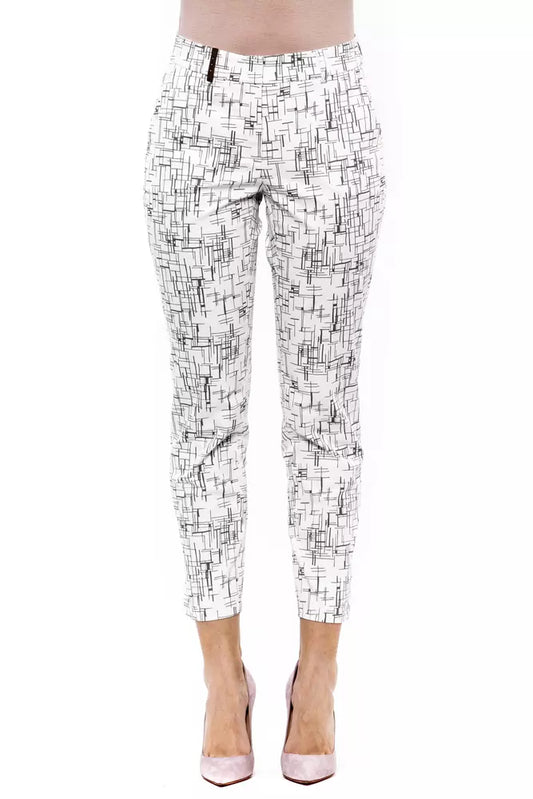 Peserico Green Women's Stretch Trousers With Print