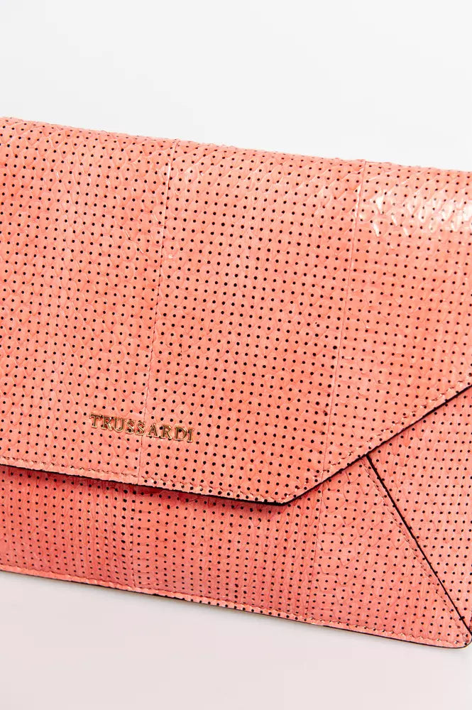 Trussardi Pink Leather Clutch Bag designed by Trussardi available from Moon Behind The Hill 's Handbags, Wallets & Cases > Handbags > Womens range