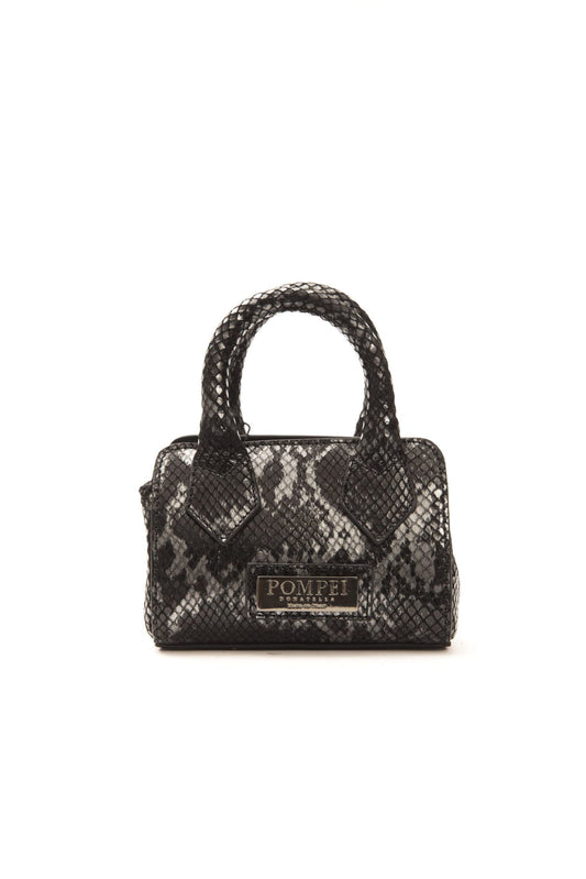 Pompei Donatella Gray Leather Mini Tote Handbag