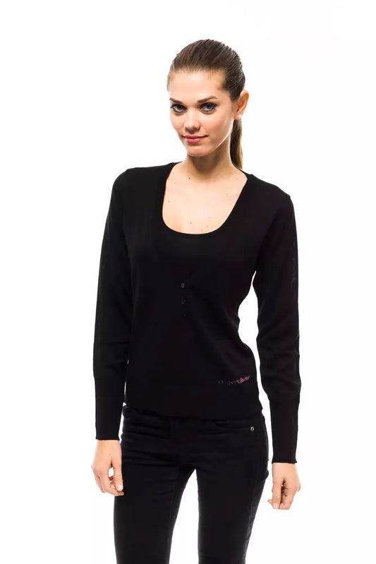 Ungaro Fever Women's Black Wool V-neck Sweater