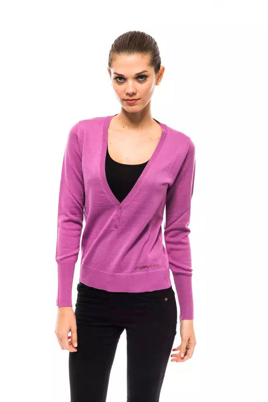 Ungaro Fever Women's Purple Wool V-neck Sweater