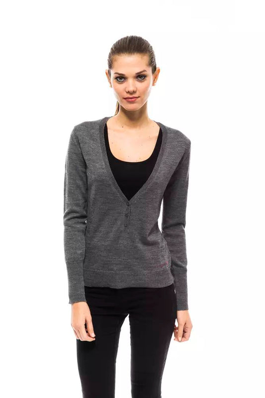 Ungaro Fever Women's Gray Wool V-neck Sweater