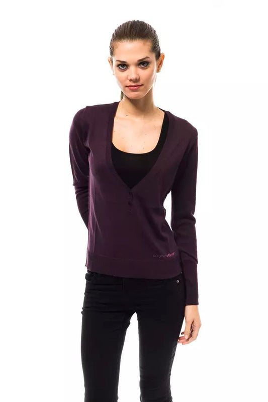 Ungaro Fever Women's Purple Wool V-neck Sweater