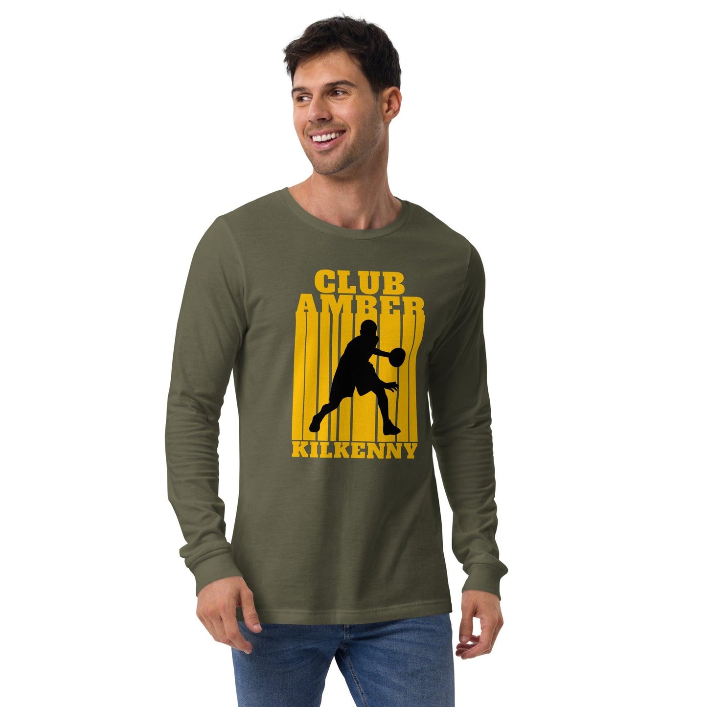 Club Amber Kilkenny Unisex Long Sleeve Tee - Designed by Moon Behind The Hill Available to Buy at a Discounted Price on Moon Behind The Hill Online Designer Discount Store