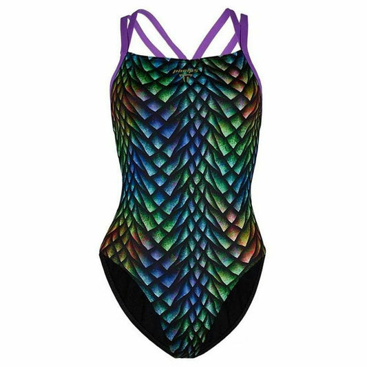Women’s Bathing Costume Aqua Sphere Peacock Black Multicolour