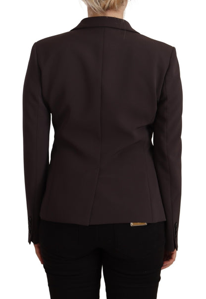 F.IT Women's Single Breasted Stretch Polyester Blazer - Brown