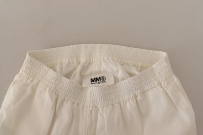 Maison Margiela Women's Cropped High Rise Viscose Trousers - White