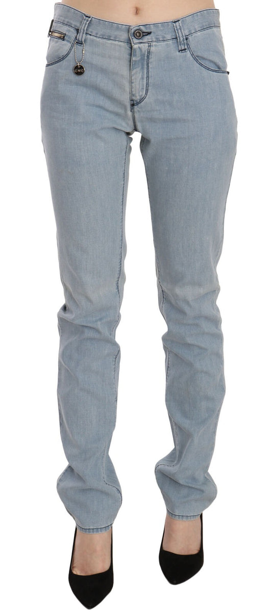 Costume National Light Blue Mid Waist Skinny Denim Jeans