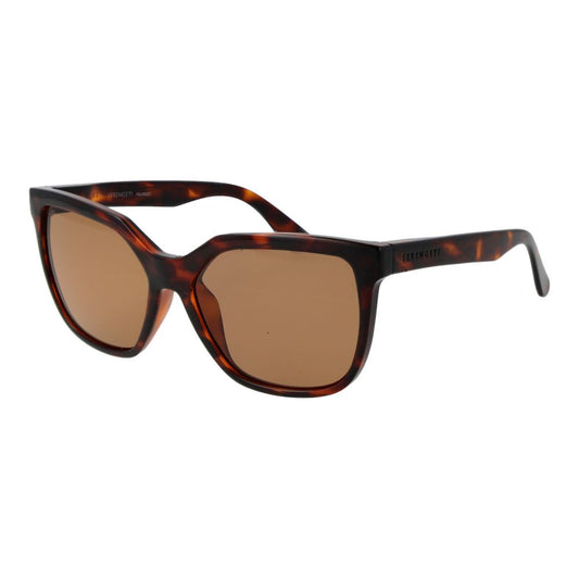 This Sunglasses by Serengeti for women in brown presents a sumptuous silhouette, showcasing a sumptuous full-rim square frame design in brown coloured frame and high-performance polarized category-2-medium-tint lens.