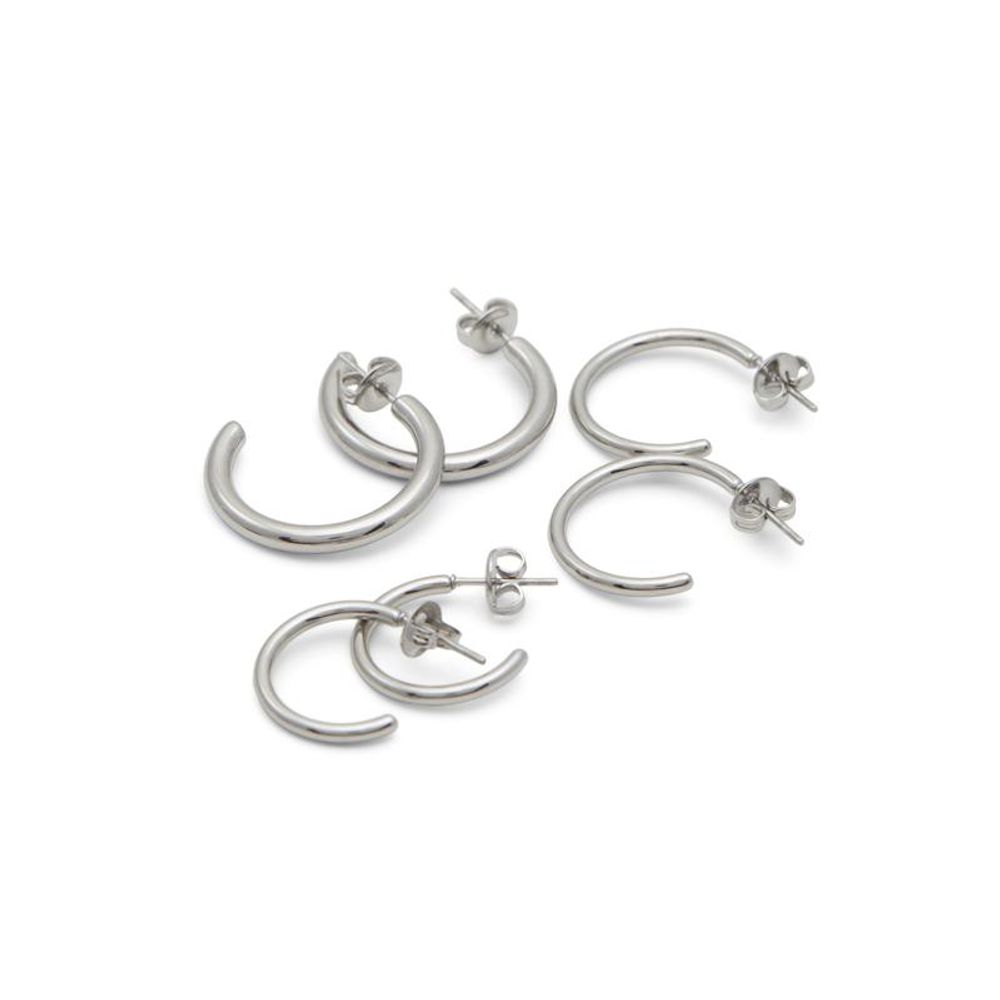 ALDO Women's Silver Steel Brass & Elastane Earrings - Silver