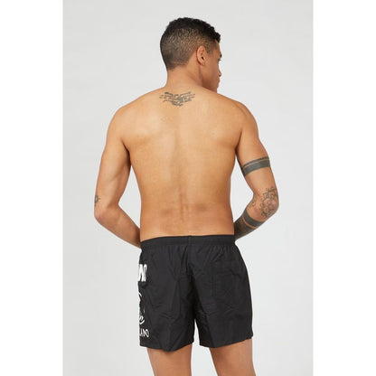Moschino Black Polyester Swim Shorts