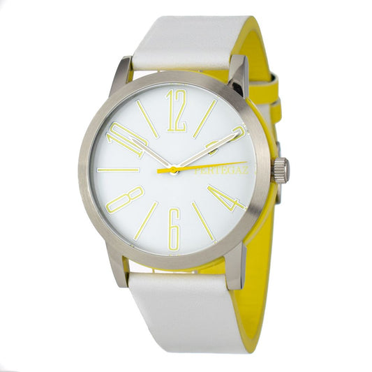 PERTEGAZ White Leather Dress Watch