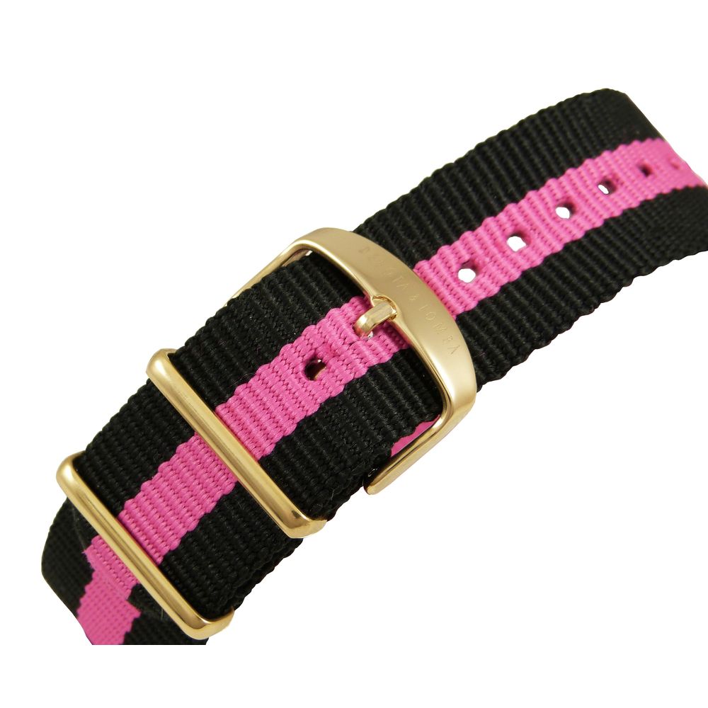 DEVOTA & LOMBA Black Nylon Dress Watch