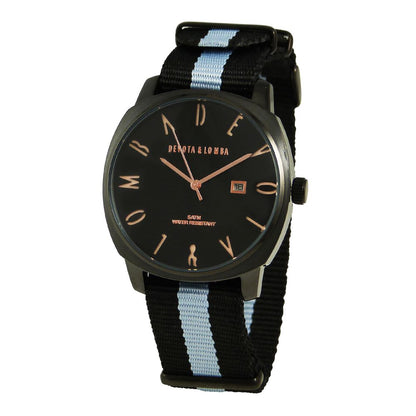DEVOTA & LOMBA Black Nylon Bracelet Watch