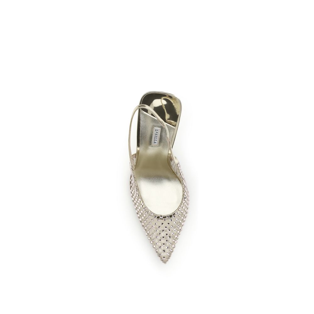 LE SILLA Silver Nylon Platform Pumps