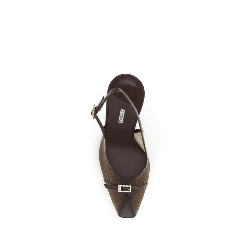 LE SILLA Brown Nylon Platform Pumps