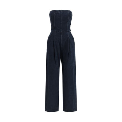Agolde Blue Cotton Jumpsuit