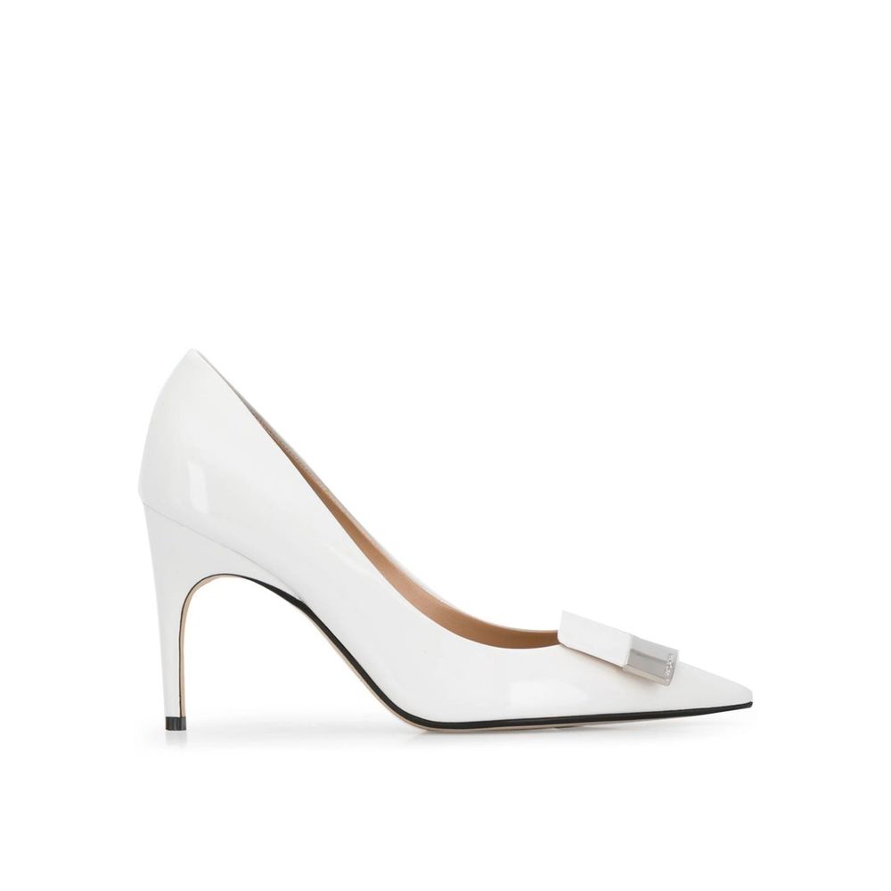 Sergio Rossi White Calfskin High Heel Pumps