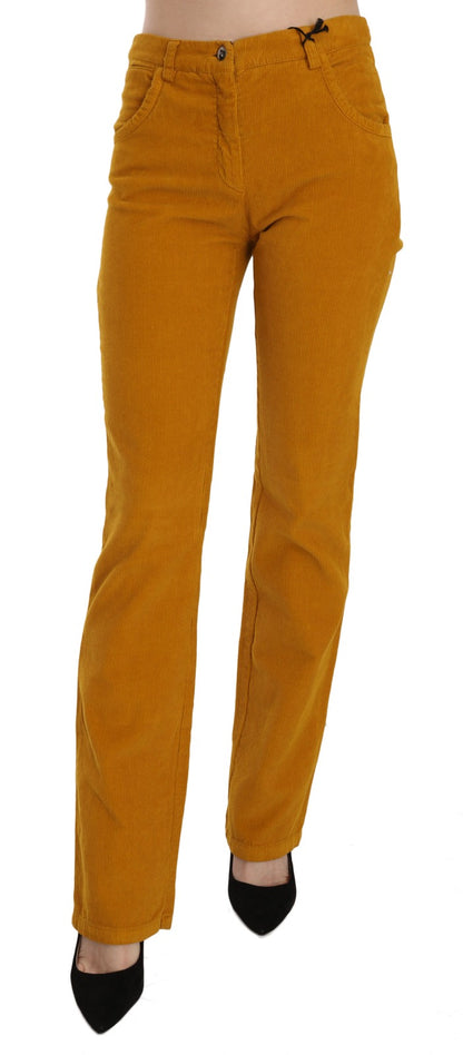 Costume National 9 To 5 Women's Straight High Rise Stretch Cotton Jeans - Orange