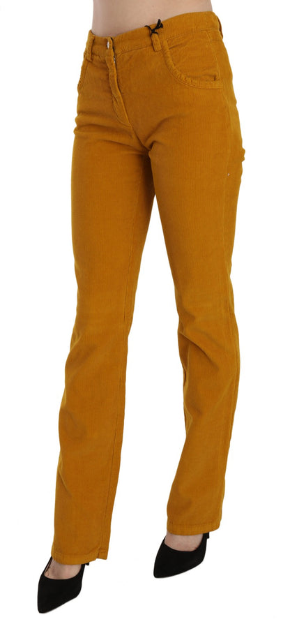 Costume National 9 To 5 Women's Straight High Rise Stretch Cotton Jeans - Orange