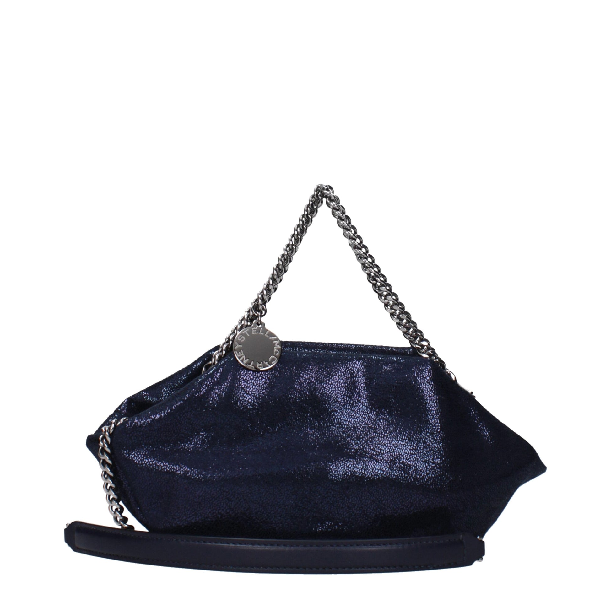 Handbag by Stella McCartney for women in suede leather blue features a ornamental silhouette, showcasing a secure , ample , and ornamental for a sophisticated look.