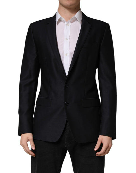 Dolce & Gabbana Women's Single Breasted Virgin Wool Viscose & Silk Blazer - Black