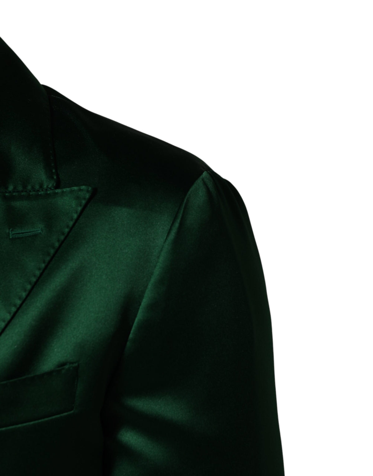 Dolce & Gabbana Women's Double Breasted Viscose Polyester & Satin Blazer - Green