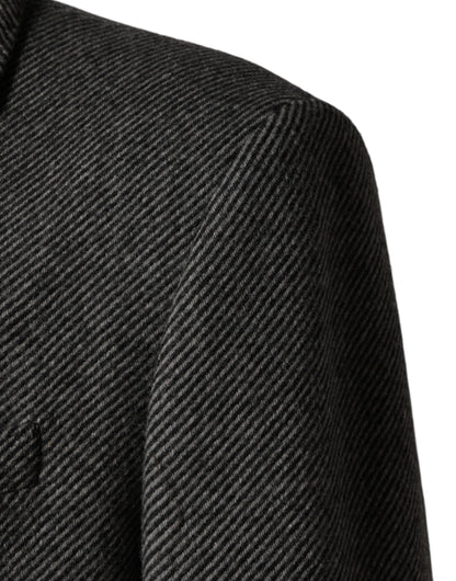 Dolce & Gabbana Gray Single Breasted Men Trench Coat Jacket