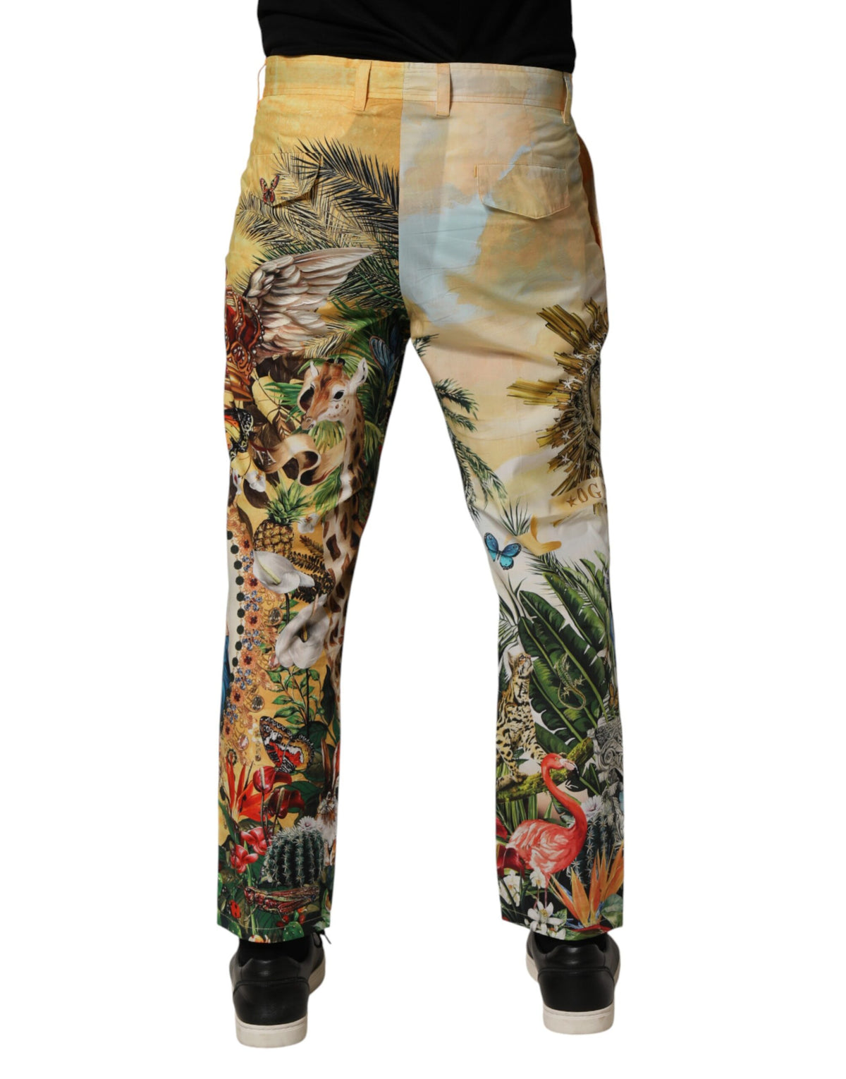 Dolce & Gabbana Men's Regular Fit Mid Rise Cotton Chinos Pants - Multicolor